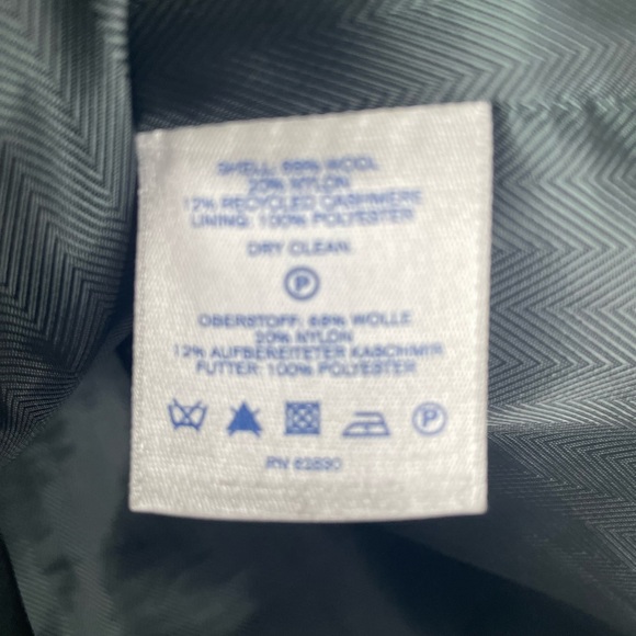 Lands End Womens Size 12 Petite Wool Nylon Recycled Cashmere Pea Coat Green B - Picture 4 of 8